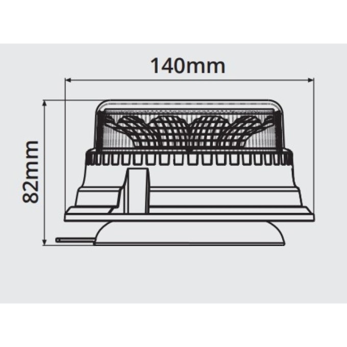 Girofar LED aerodinamic si foarte puternic 12 x 1W LED - Prindere magnetica